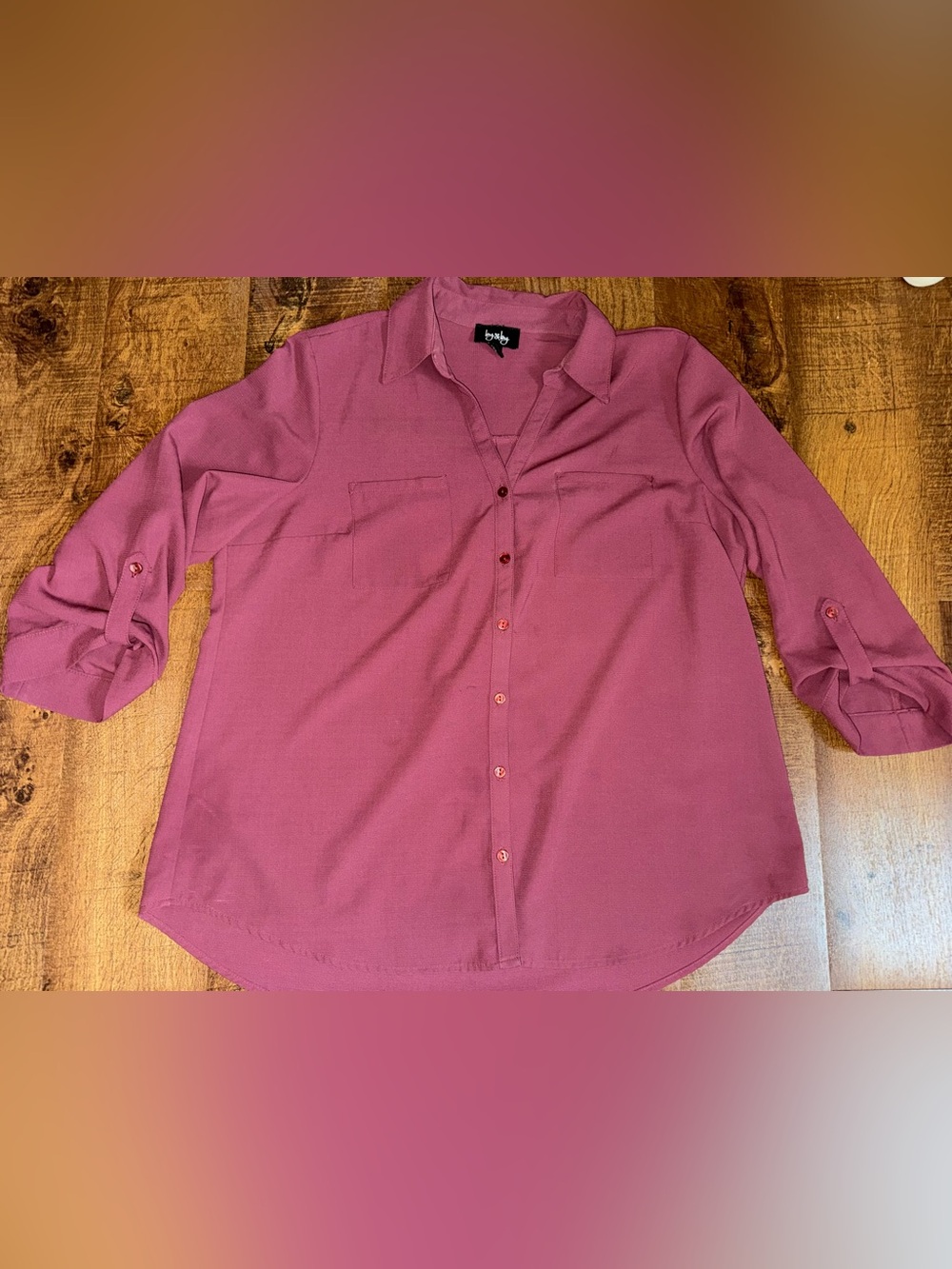 by & by Purple Casual Button-Down Shirt